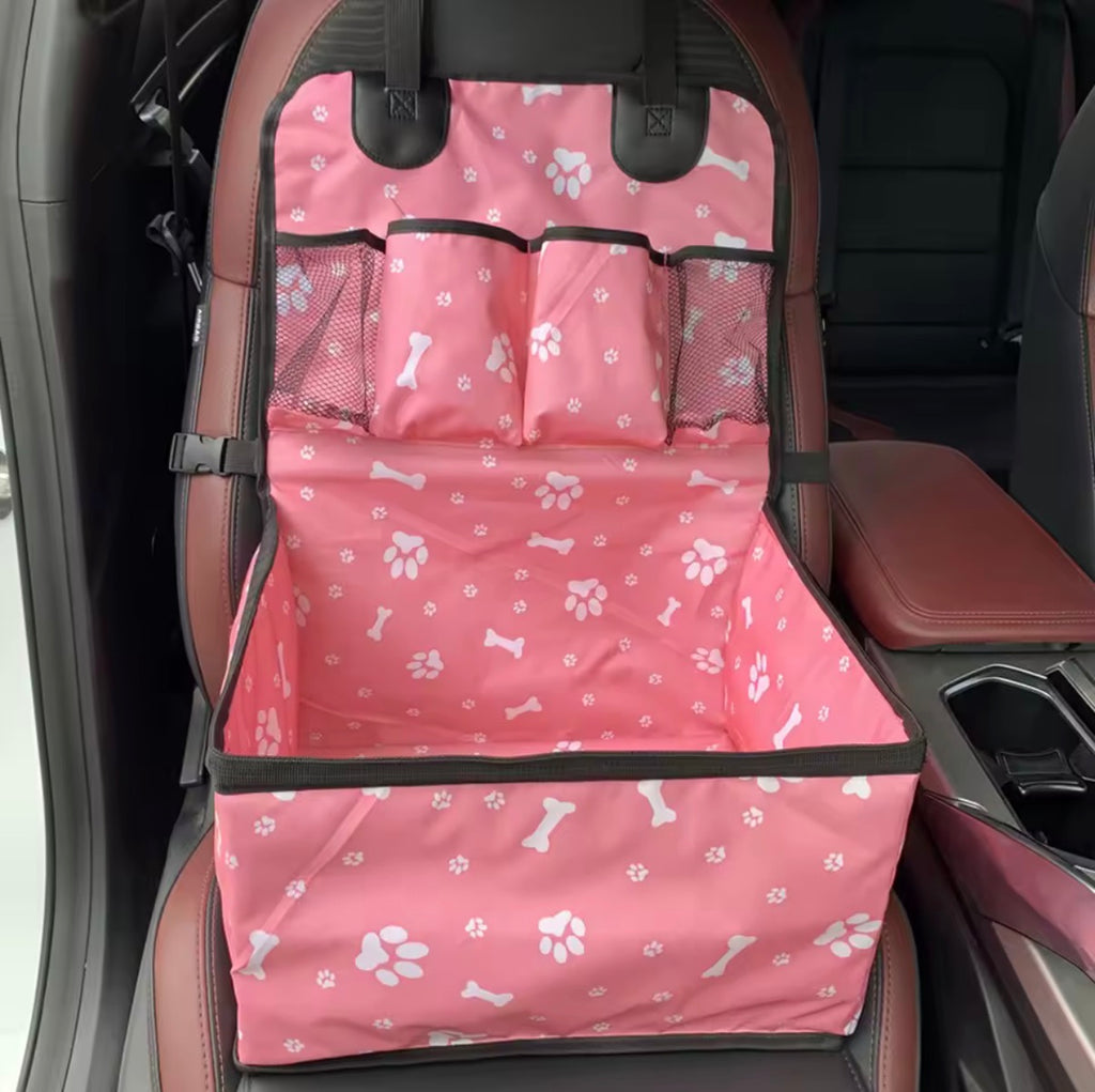 Dog Car Seat Cover with Storage Pockets - Waterproof Hammock Protector for Back Seat