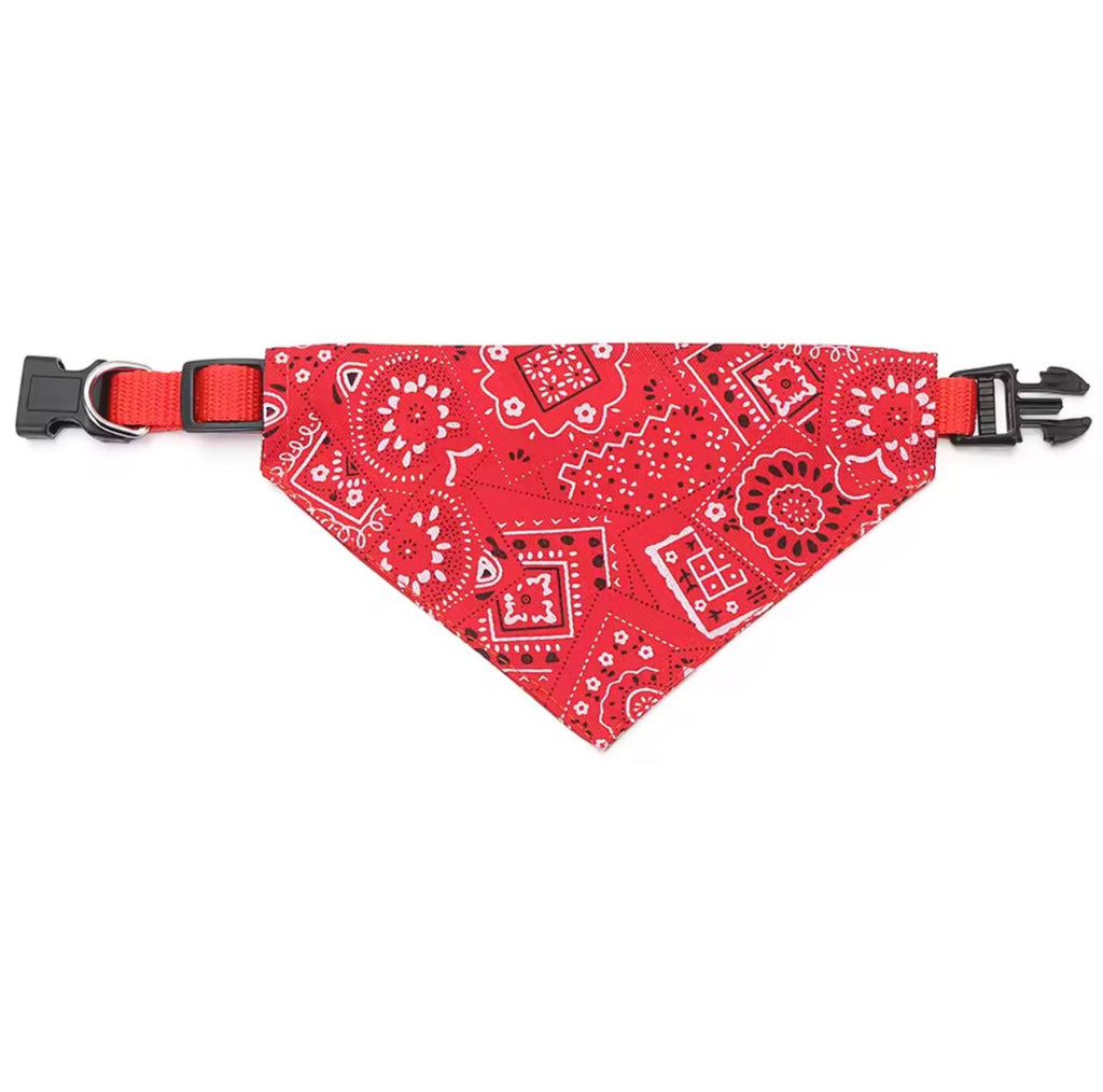 Adjustable Bandana Collar for Small Dogs - Classic Triangle Style with Safety Buckle