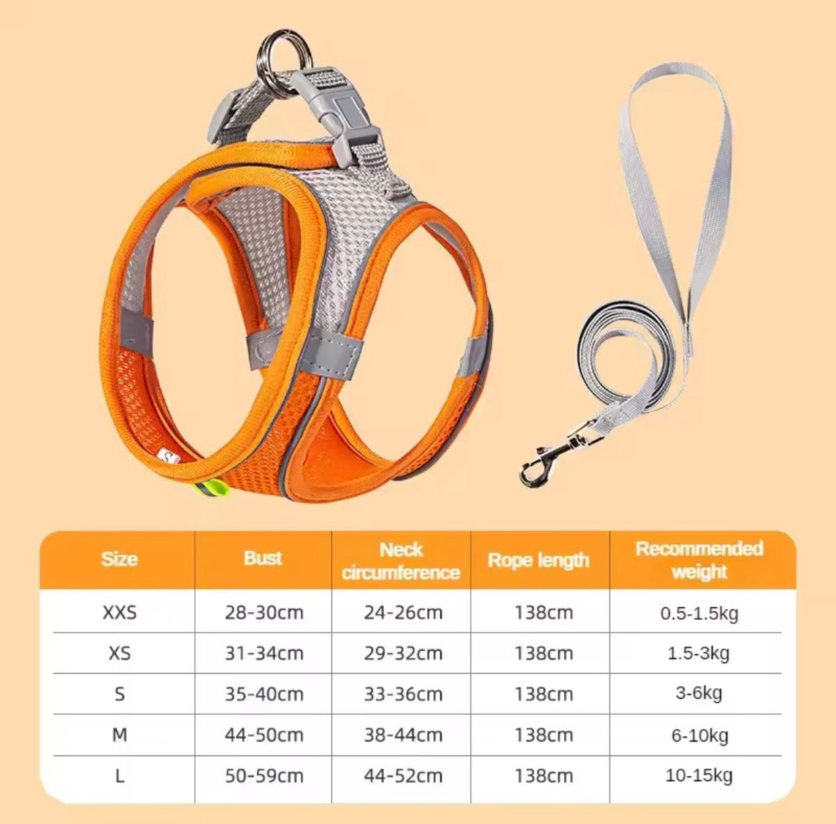 Reflective No-Pull Harness for Small Dogs - Breathable Mesh with Leash Included